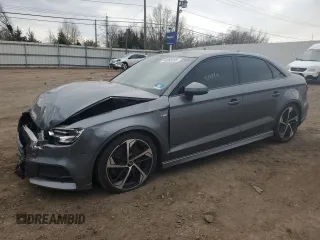 2020 Audi A3 Sedan S line Premium with VIN WAUBEGFF2LA000589, listed as a Copart auction lot 46085595 with 46,994 mi miles and Salvage Title. Bid and sale history available at carsss.com. Image 1.