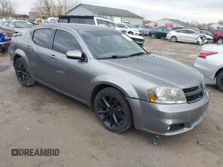 2013 Dodge Avenger SXT with VIN 1C3CDZCB7DN746154, listed as a IAAI auction lot 41834458 with 161,906 mi miles and . Bid and sale history available at DreamBid. Image 1.