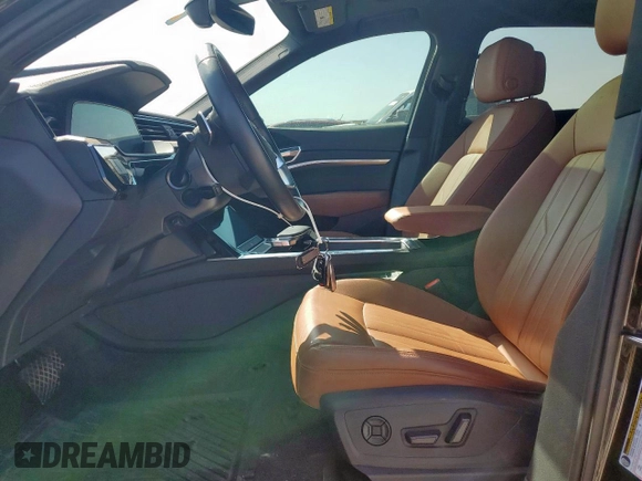 2022 Audi e-tron Premium with VIN WA1AAAGE7NB027856, listed as a Copart auction lot 49494955 with 53,947 mi miles and Salvage Title. Bid and sale history available at DreamBid. Image 7.