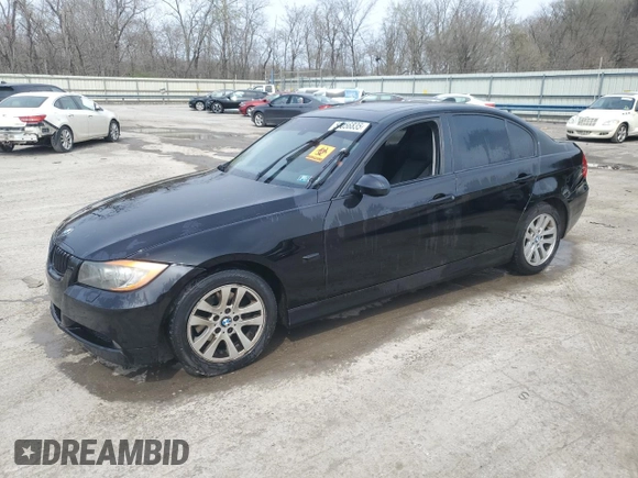 2007 BMW 3 Series 328i with VIN WBAVA33537KX76713, listed as a Copart auction lot 53056835 with 86,423 mi miles and Salvage title. Bid and sale history available at DreamBid. Image 1.