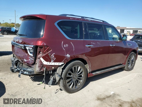2023 Nissan Armada Platinum z VIN JN8AY2DB8P9830319, wystawiony jako Copart lot #76364214 z przebiegiem 39 534 mil mil oraz Szkoda całkowita • Salvage title. Historia ofert i sprzedaży dostępna na DreamBid. Obrazek 3.
