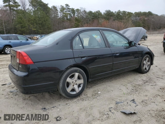 2004 Honda Civic EX with VIN 2HGES26704H507483, listed as a Copart auction lot 48574625 with 181,619 mi miles and Salvage Title. Bid and sale history available at DreamBid. Image 3.