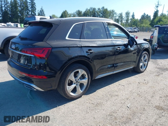 2022 Audi Q5 S line Premium Plus with VIN WA1EAAFY4N2042912, listed as a IAAI auction lot 42673244 with 32,597 mi miles and . Bid and sale history available at DreamBid. Image 4.
