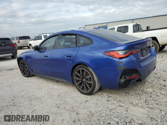 2024 BMW 4 Series M440i with VIN WBA63AW01RFP69080, listed as a Copart auction lot 58102504 with Not Provided miles and Salvage Title. Bid and sale history available at DreamBid. Image 2.