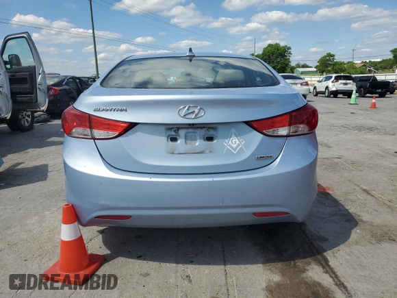2013 Hyundai Elantra Limited with VIN KMHDH4AE4DU781496, listed as a Copart auction lot 55837765 with 149,815 mi miles and Salvage Title. Bid and sale history available at DreamBid. Image 6.