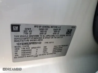 2015 Cadillac Escalade Premium with VIN 1GYS3NKJ9FR553120, listed as a Copart auction lot 45470515 with 100,082 mi miles and Salvage Title. Bid and sale history available at carsss.com. Image 15.