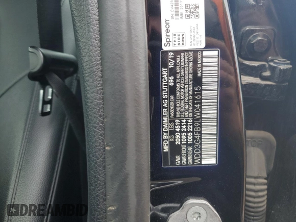 2020 Mercedes-Benz A 220 with VIN WDD3G4FB9LW041615, listed as a Copart auction lot 62144425 with 67,938 mi miles and Clean title. Bid and sale history available at DreamBid. Image 13.