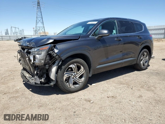 2021 Hyundai Santa Fe SE with VIN 5NMS14AJ2MH366584, listed as a Copart auction lot 57144915 with 62,613 mi miles and Salvage title. Bid and sale history available at DreamBid. Image 1.