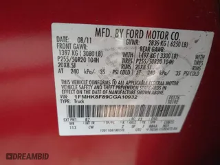 2012 Ford Explorer Limited with VIN 1FMHK8F89CGA10932, listed as a IAAI auction lot 41860028 with 157,325 mi miles. Bid and sale history available at carsss.com. Image 9.