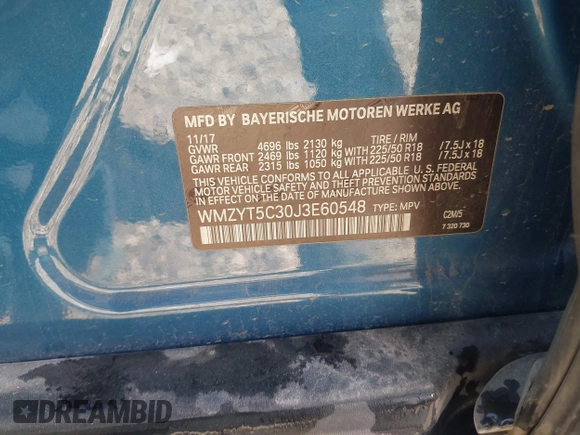 2018 MINI Countryman Cooper S with VIN WMZYT5C30J3E60548, listed as a IAAI auction lot 41890016 with 75,769 mi miles and . Bid and sale history available at DreamBid. Image 9.