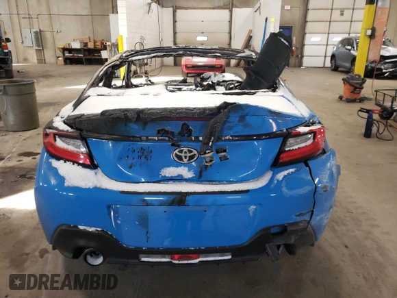 2022 Toyota GR86 Premium with VIN JF1ZNBE16N9757158, listed as a Copart auction lot 83447984 with 0 mi miles and Salvage Title. Bid and sale history available at carsss.com. Image 6.