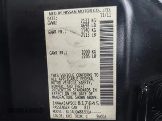 2012 Nissan Maxima S with VIN 1N4AA5AP5CC817645, listed as a IAAI auction lot 41517001 with 224,233 mi miles and . Bid and sale history available at DreamBid. Image 9.