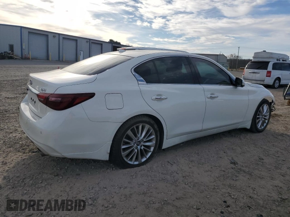 2021 Infiniti Q50 3.0t LUXE with VIN JN1EV7BP2MM703630, listed as a Copart auction lot 49622135 with 60,304 mi miles and Salvage Title. Bid and sale history available at carsss.com. Image 3.