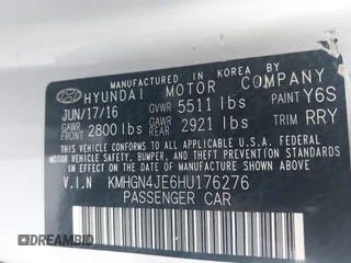 2017 Genesis G80 3.8L with VIN KMHGN4JE6HU176276, listed as a IAAI auction lot 42621332 with 130,265 mi miles and . Bid and sale history available at DreamBid. Image 9.