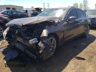 2014 Infiniti Q50 Hybrid Premium with VIN JN1AV7AR0EM700678, listed as a Copart auction lot 53094404 with 140,236 mi miles and Salvage Title. Bid and sale history available at DreamBid. Image 1.