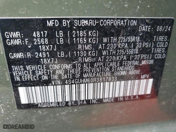 2024 Subaru Crosstrek Limited with VIN 4S4GUHM60R3817833, listed as a Copart auction lot 48174815 with 7,746 mi miles and Salvage Title. Bid and sale history available at carsss.com. Image 15.