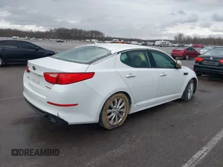 2015 Kia Optima EX with VIN 5XXGN4A7XFG429821, listed as a IAAI auction lot 41707204 with 134,383 mi miles. Bid and sale history available at carsss.com. Image 4.