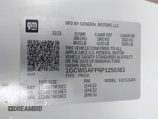 2023 Chevrolet Express Cargo с VIN 1GCWGAFP6P1250363, выставлен на аукционе IAAI как лот 41900880 с пробегом 38 474 миль миль и . История ставок и продаж доступна на DreamBid. Изображение 9.