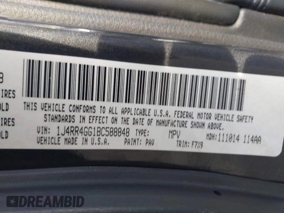 2011 Jeep Grand Cherokee 70th Anniversary with VIN 1J4RR4GG1BC588848, listed as a IAAI auction lot 42117042 with 168,273 mi miles. Bid and sale history available at carsss.com. Image 9.