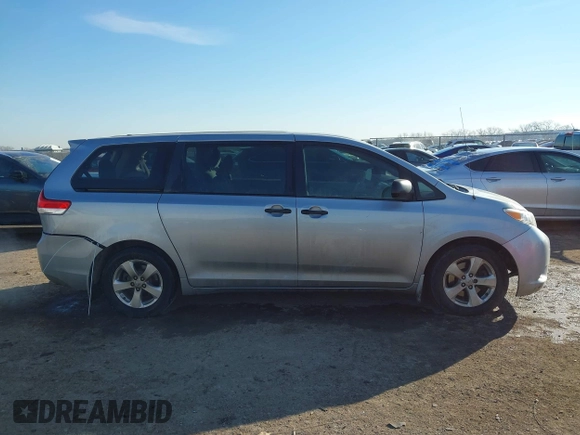 2013 Toyota Sienna L with VIN 5TDZK3DC8DS399346, listed as a IAAI auction lot 41312294 with 160,332 mi miles and . Bid and sale history available at DreamBid. Image 13.