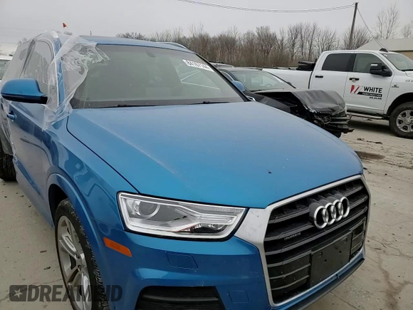 2017 Audi Q3 Premium Plus with VIN WA1JCCFS4HR001935, listed as a Copart auction lot 84167144 with 33,739 mi miles and Salvage title. Bid and sale history available at DreamBid. Image 10.