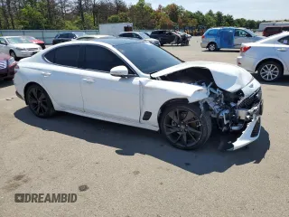 2023 Genesis G70 2.0T with VIN KMTG34TA8PU134275, listed as a Copart auction lot 63462324 with 8,017 mi miles and Salvage Title. Bid and sale history available at carsss.com. Image 4.
