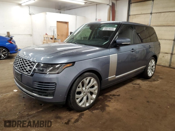2018 Land Rover Range Rover HSE z VIN SALGS2SV8JA502742, wystawiony jako Copart lot #60878555 z przebiegiem 81 004 mil mil oraz Szkoda całkowita • Salvage title. Historia ofert i sprzedaży dostępna na DreamBid. Obrazek 1.