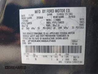 2008 Ford Edge Limited with VIN 2FMDK49C88BA37495, listed as a IAAI auction lot 42103047 with 188,110 mi miles. Bid and sale history available at carsss.com. Image 9.