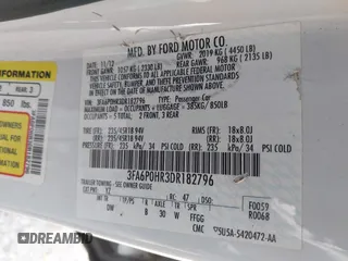 2013 Ford Fusion SE with VIN 3FA6P0HR3DR182796, listed as a IAAI auction lot 42147273 with 121,815 mi miles and . Bid and sale history available at DreamBid. Image 9.