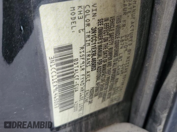 2009 Nissan Versa 1.6 z VIN 3N1CC11EX9L465053, wystawiony jako Copart lot #58202265 z przebiegiem 212 058 mil mil oraz Szkoda całkowita • Salvage title. Historia ofert i sprzedaży dostępna na DreamBid. Obrazek 12.