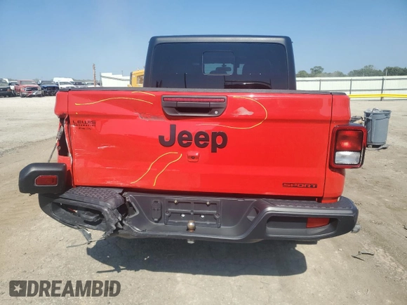 2020 Jeep Gladiator Sport S with VIN 1C6HJTAG2LL135519, listed as a Copart auction lot 60145775 with 35,122 mi miles and Salvage title. Bid and sale history available at DreamBid. Image 6.
