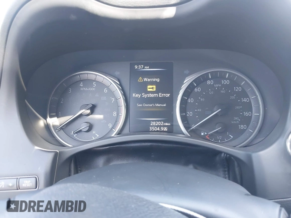 2021 Infiniti Q50 Red Sport 400 with VIN JN1FV7DR9MM880601, listed as a IAAI auction lot 42509477 with 28,202 mi miles and . Bid and sale history available at DreamBid. Image 7.