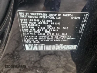 2019 Volkswagen Atlas SEL with VIN 1V2MR2CA0KC526622, listed as a Copart auction lot 58791515 with 65,157 mi miles and Salvage title. Bid and sale history available at DreamBid. Image 13.