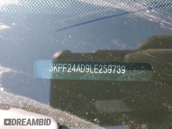 2020 Kia Forte LXS with VIN 3KPF24AD9LE259739, listed as a Copart auction lot 62331204 with 40,623 mi miles and Salvage Title. Bid and sale history available at carsss.com. Image 12.