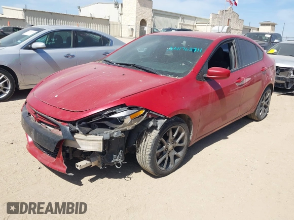 2013 Dodge Dart SXT with VIN 1C3CDFBA4DD103287, listed as a IAAI auction lot 41763711 with 138,187 mi miles. Bid and sale history available at carsss.com. Image 2.