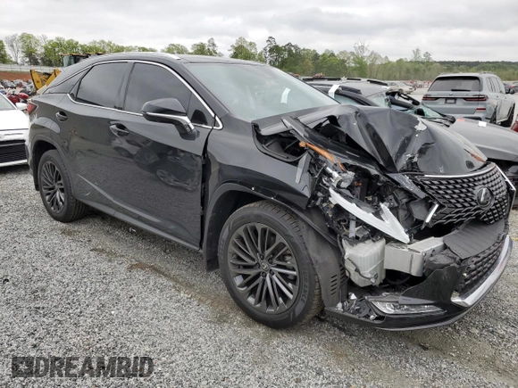 2022 Lexus RX 350 with VIN 2T2HZMAA4NC231760, listed as a Copart auction lot 52738675 with 27,186 mi miles and Salvage Title. Bid and sale history available at DreamBid. Image 4.