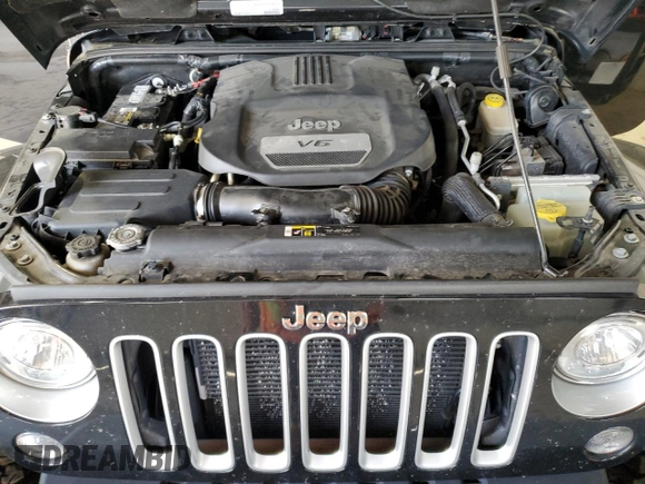 2017 Jeep Wrangler Unlimited Sahara с VIN 1C4HJWEG7HL575506, выставлен на аукционе Copart как лот 64185925 с пробегом 103 292 миль миль и Списание • Salvage title. История ставок и продаж доступна на DreamBid. Изображение 12.