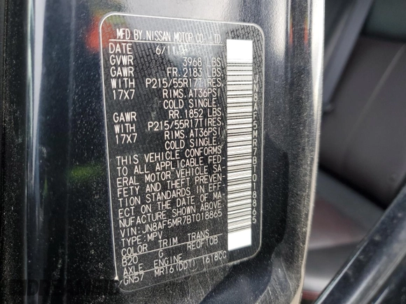 2011 Nissan Juke SV with VIN JN8AF5MR7BT018865, listed as a Copart auction lot 85459914 with 86,095 mi miles and Salvage Title. Bid and sale history available at DreamBid. Image 12.