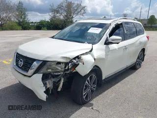 2017 Nissan Pathfinder S with VIN 5N1DR2MN7HC648384, listed as a IAAI auction lot 41863779 with 72,710 mi miles. Bid and sale history available at carsss.com. Image 6.