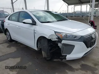 2019 Hyundai Ioniq Blue with VIN KMHC65LC7KU128337, listed as a IAAI auction lot 42501301 with 56,610 mi miles and . Bid and sale history available at DreamBid. Image 1.