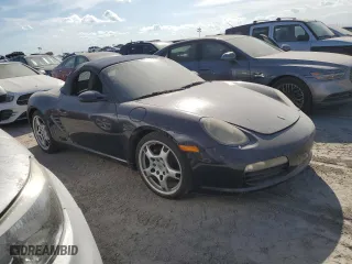 2007 Porsche Boxster with VIN WP0CA29897U710421, listed as a Copart auction lot 75128024 with 0 mi miles and Salvage Title. Bid and sale history available at carsss.com. Image 4.