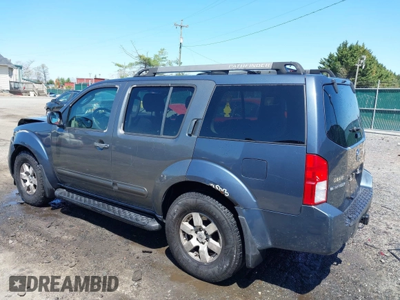 2005 Nissan Pathfinder LE with VIN 5N1AR18W85C714971, listed as a IAAI auction lot 41998680 with 212,304 mi miles and . Bid and sale history available at DreamBid. Image 3.