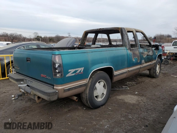 1995 GMC Sierra 1500 z VIN 2GTEK19K0S1570324, wystawiony jako Copart lot #43065205 z przebiegiem Nie podano mil oraz Szkody całkowita. Historia ofert i sprzedaży dostępna na DreamBid. Obrazek 3.