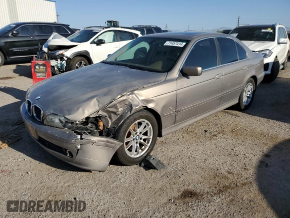 2003 BMW 5 Series 525iA with VIN WBADT43453G034099, listed as a Copart auction lot 71457414 with 0 mi miles and Salvage Title. Bid and sale history available at carsss.com. Image 1.