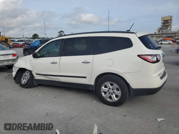 2015 Chevrolet Traverse LS z VIN 1GNKRFKD5FJ149287, wystawiony jako Copart lot #58641485 z przebiegiem 154 681 mil mil oraz Szkoda całkowita • Salvage title. Historia ofert i sprzedaży dostępna na DreamBid. Obrazek 2.