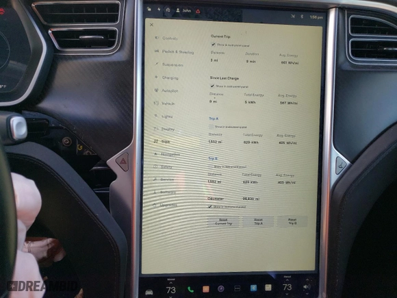2014 Tesla Model S P85D with VIN 5YJSA1H25EFP62914, listed as a Copart auction lot 41629885 with 98,830 mi miles and Salvage Title. Bid and sale history available at carsss.com. Image 9.