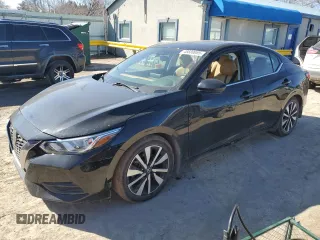 2021 Nissan Sentra SV with VIN 3N1AB8CV1MY250415, listed as a Copart auction lot 46600085 with 38,247 mi miles and Salvage Title. Bid and sale history available at carsss.com. Image 1.