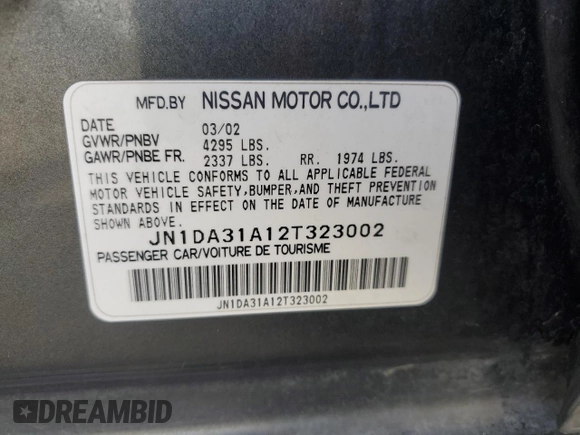 2002 Nissan Maxima GLE с VIN JN1DA31A12T323002, выставлен на аукционе Copart как лот 49682205 с пробегом 99 681 миль миль и Списание • Salvage title. История ставок и продаж доступна на DreamBid. Изображение 14.