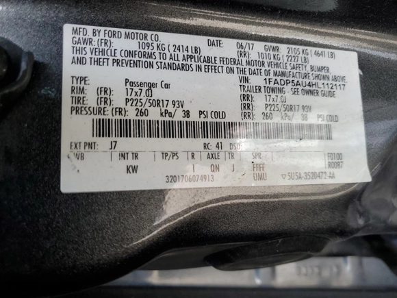 2017 Ford C-Max Hybrid SE with VIN 1FADP5AU4HL112117, listed as a Copart auction lot 44242635 with 96,676 mi miles and Salvage Title. Bid and sale history available at carsss.com. Image 12.