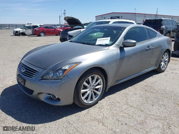 2014 Infiniti Q60 Coupe Journey with VIN JN1CV6EK7EM111823, listed as a IAAI auction lot 41848604 with 86,557 mi miles. Bid and sale history available at carsss.com. Image 2.
